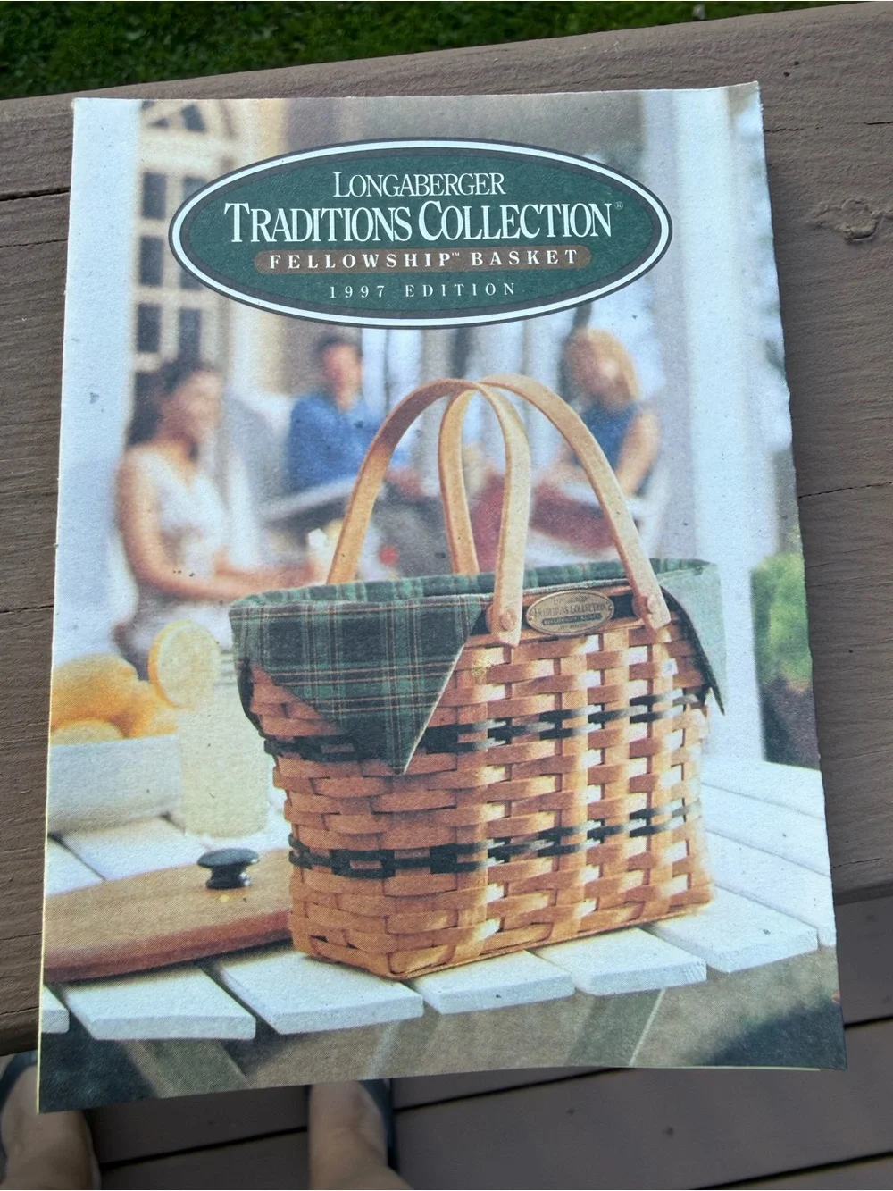 Vtg 1997 Longaberger Traditions Fellowship Basket Signed Jerry Judy Carmen